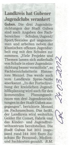 24.03.2012 Landkreis hat Gubener Jugendclubs verankert